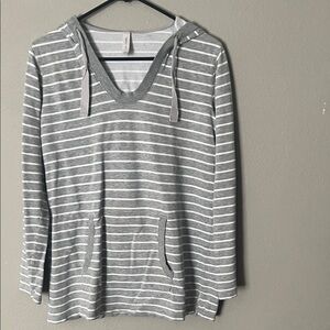 Gray Striped Women's Hoodie